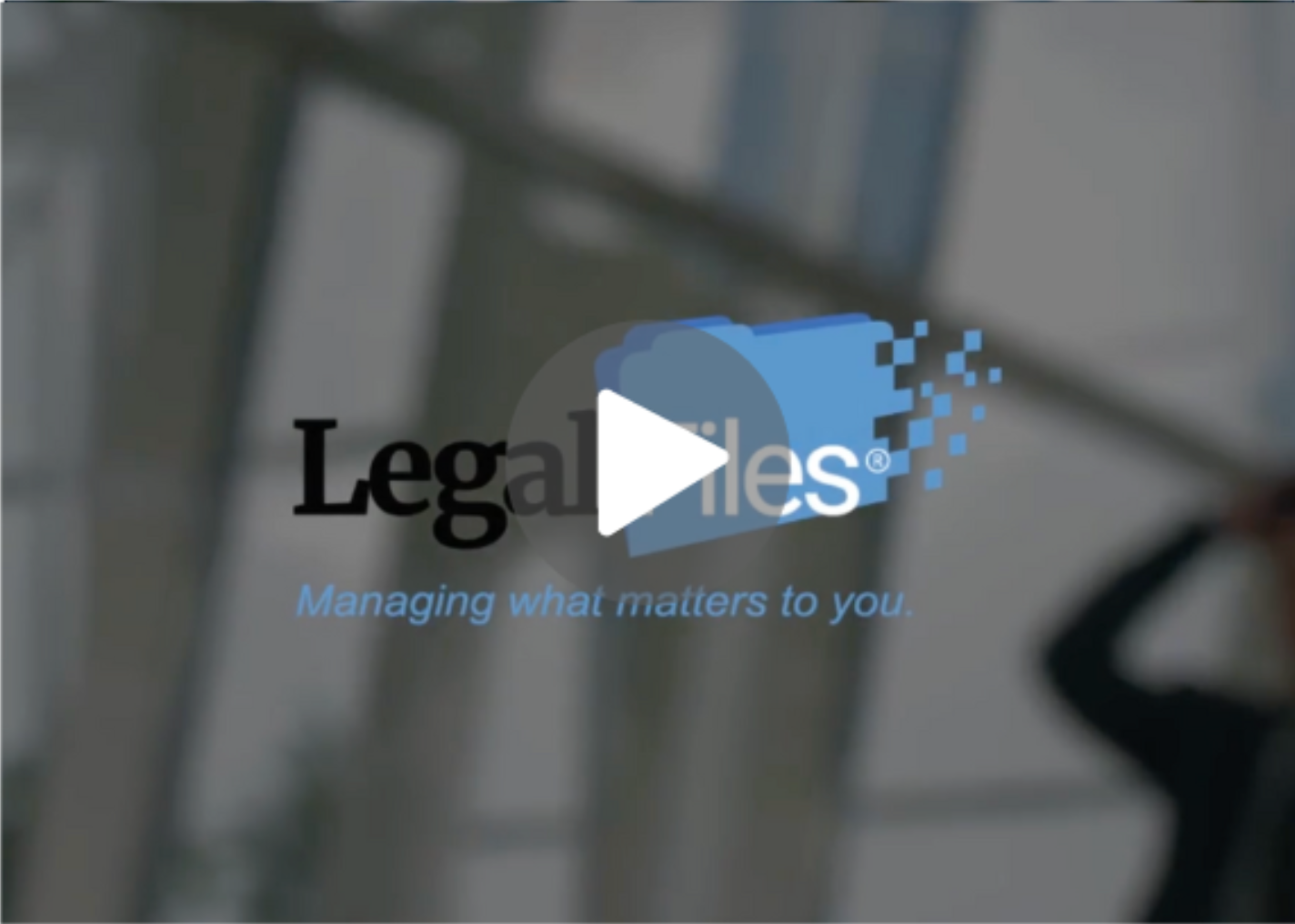 Legal Files logo with play button